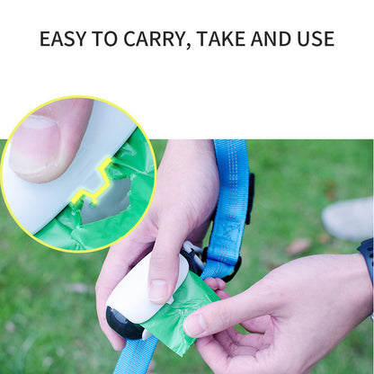 Poop Bag Holder and Dispenser with Dog Leash