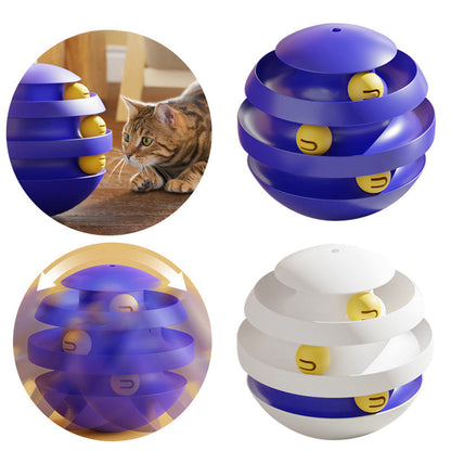 Interactive 3-layer cat toy