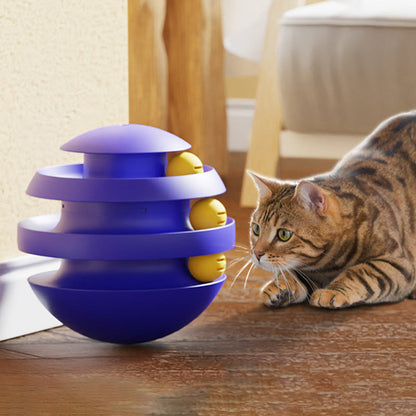 Interactive 3-layer cat toy