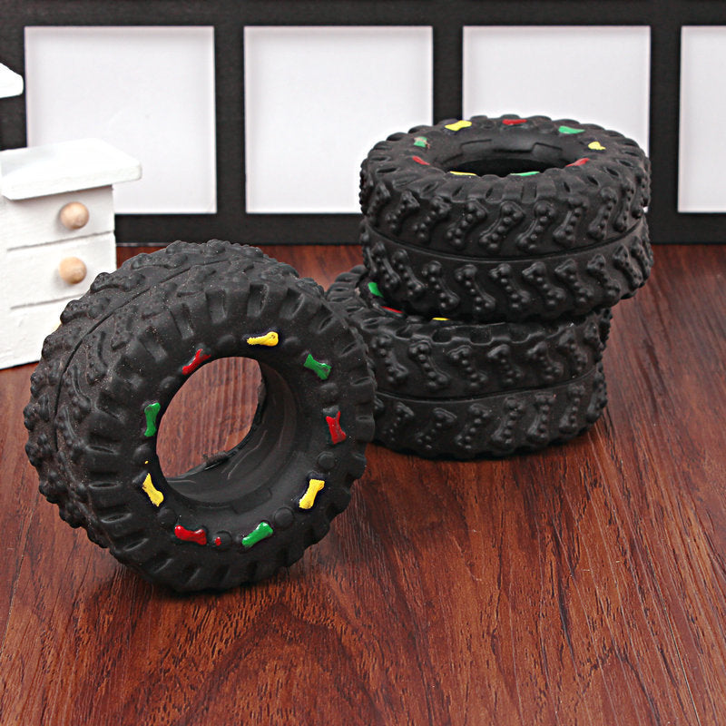 Small Tire Pet Sound Toys with Glue